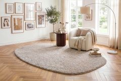 Design Teppich ORGANIC 230x160cm taupe Hochflor Indoor-Teppich organische Form