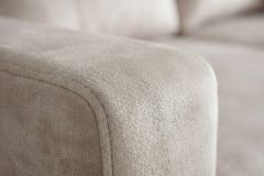 Ecksofa mit Schlaffunktion APARTMENT beidseitig aufbaubar champagner beige Samt inkl. Stauraum
