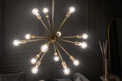 Elegante Hängelampe SPUTNIK 87cm gold mit 14 Leuchtarmen