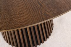 Runder Esstisch VALHALLA WOOD 120cm smoked Eichenholz Säulenfuß