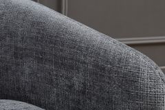 Design Sessel VOGUE 95cm grau Chenille mit Armlehnen und Nosagfederung