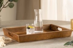 Massives Tablett MAKASSAR 45cm braun honey finish Mangoholz