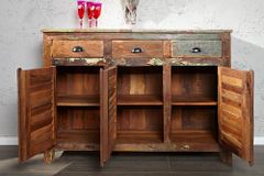 Einzigartiges Sideboard JAKARTA 125cm recyceltes Massivholz aus Fischerbooten