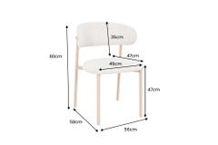 Design Stuhl BELFORT beige Strukturstoff Metallgestell Eiche