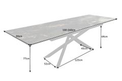Ausziehbarer Esstisch EUPHORIA 180-220-260cm taupe Keramik made in Italy