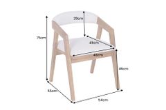 Design Stuhl MAMMUT beige natur massives Akazienholz honey finish