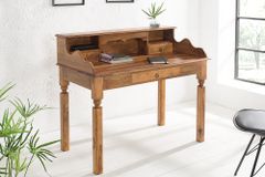 Design Sekretär HEMINGWAY L 115cm braun Sheesham Massivholz stone finish Schreibtisch