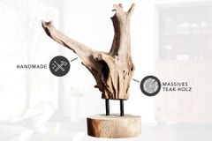 Massives Teakholz Ornament FLAME 30-40cm Treibholz Dekoration