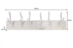 Dekorative Wandgarderobe DEER 50cm silber Aluminium poliert Hirschgeweih Kleiderhaken