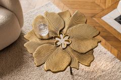 Dekorativer Beistelltisch GINKGO LEAFS 60cm gold handmade Metall