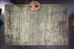 Vintage Teppich MODERN ART 240x160cm grün verwaschen Used Look