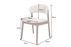Design Stuhl VALHALLA WOOD braun Eiche smoke Walnuss Massivholz beige Strukturstoff