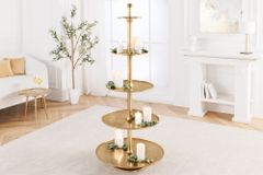 Design XXL Etagere ABSTRACT 150cm gold Metall mit fünf Etagen handmade