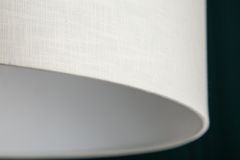 Ausziehbare Bogenlampe LOUNGE DEAL 170-200cm weiß Leinenschirm Stehlampe
