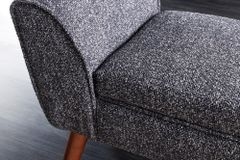 Retro Sitzbank SCARLETT 90cm anthrazit Bouclé mit Armlehnen