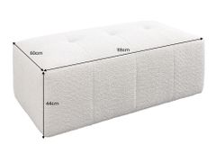 Moderner Hocker ROYAL 120cm champagner beige Bouclé Federkern Sitzhocker