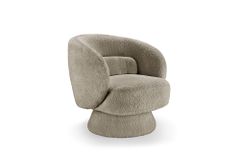 Drehbarer Design Sessel BOSSA NOVA taupe Bouclé