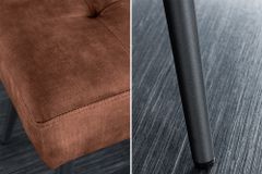 Design Sitzbank BOUTIQUE 100cm rostbraun Samt schwarze Metallbeine Polsterbank