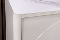 Design Sideboard SAVOY 150cm kaschmir weiß Marmor Keramik mit sechs Schubladen