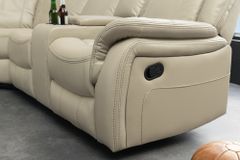 Exklusiver 5er Kinosessel HOLLYWOOD beige Ecksofa Getränkehalter Stauraum
