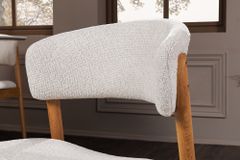 Design Stuhl VALHALLA WOOD natur Eiche Massivholz creme Strukturstoff