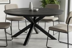 Runder In- und Outdoor Esstisch GALAXY 120cm anthrazit Keramik Aluminium Gartentisch