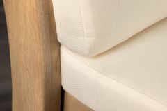 Massiver Gartenstuhl KOPENHAGEN natur Akazienholz beige Outdoor inkl. Kissen