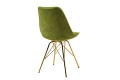 Design Stuhl SCANDINAVIA MEISTERSTÜCK grün Chenille gold Metall