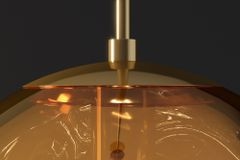 Runde Hängelampe LIQUID DIAMOND 35cm gold Glas Stahl Kugelleuchte