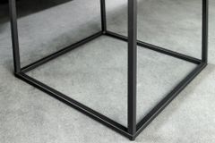 Moderner Beistelltisch ARCHITECTURE 45cm weiß Marmor-Design Metallgestell