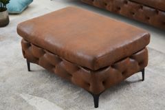 Chesterfield Sitzhocker MODERN BAROCK 90cm antik braun Fußhocker