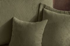 Design Ecksofa ATMOSPHERE XL 245cm grün Cord Federkern inkl. Kissen