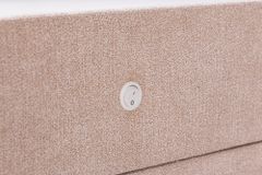 Quadratischer Nachttisch TOULOUSE 55cm beige Samt inkl. Beleuchtung und Schubladen