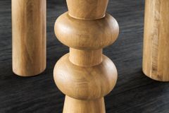 Runder Esstisch ARTE 120cm kaschmir beige finish Mangoholz massiv mit markantem Gestell