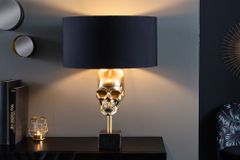 Extravagante Tischlampe SKULL 56cm schwarz gold Metall Totenkopf Skulptur Leuchte