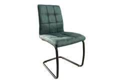 Design Freischwinger Stuhl MODENA vintage petrol Microfaser mit Ziersteppung