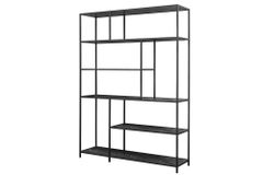 Modernes Bücherregal SLIM LINE 185x135cm graphit Metallgestell