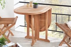 Massiver Balkontisch EMPIRE TEAK 120cm natur Teakholz klappbar Gartentisch Outdoor