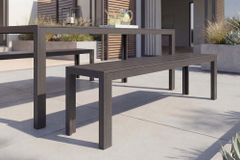 Moderner Gartentisch DESIGNO 205cm anthrazit schwarz Aluminium wetterfest