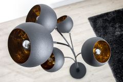 Elegante Design Stehlampe MAGMA 170cm schwarz gold Stehleuchte