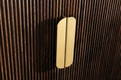 Massives Sideboard GATSBY 120cm braun Mangoholz gold Metall weiße Marmorplatte
