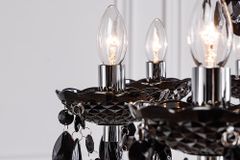 Design Kronleuchter BLACK CRYSTAL XL 80cm schwarz Acryl 15-armig Lüster