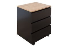 Moderner Rollcontainer BIG DEAL 46cm edelmatt schwarz Eiche