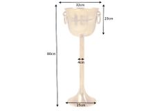 Dekorativer Sektkühler CHAMPAGNE 80cm antik gold handmade Metall Flaschenkühler