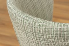 Design Stuhl LYON grün-rosa kariert Bouclé schwarze Metallbeine