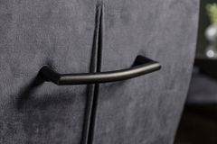 Moderner Freischwinger Stuhl COMFORT grau Samt mit Komfortgriff