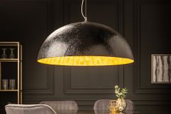Elegante Design Hängeleuchte GLOW 70cm schwarz gold Hängelampe