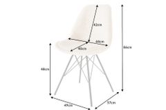 Design Stuhl SCANDINAVIA MEISTERSTÜCK creme Bouclé schwarze Metallbeine