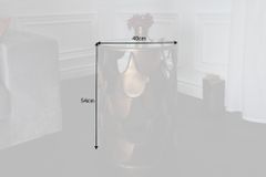 Industrial Beistelltisch ABSTRACT 55cm antik messing Metall Fischschuppen Design rund Glas