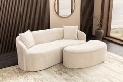 Extravagantes Sofa ELEMENTAL 180cm champagner beige Feinstrick Bouclé 2-Sitzer